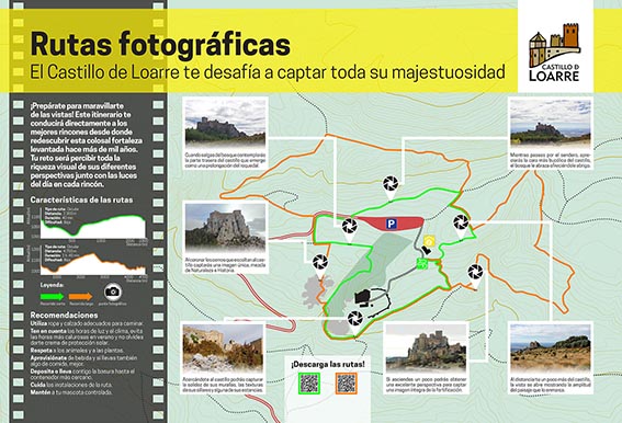 Panel informativo de la ruta fotográfica del Castillo de Loarre
